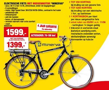 Promoties Elektrische fiets met middenmotor minerva - Minerva - Geldig van 31/05/2023 tot 11/06/2023 bij Hubo