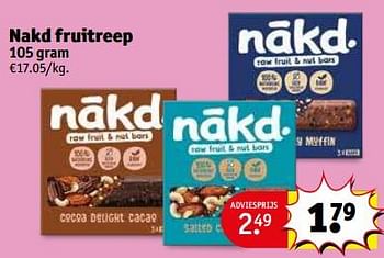 Promoties Nakd fruitreep - Nákd - Geldig van 30/05/2023 tot 11/06/2023 bij Kruidvat