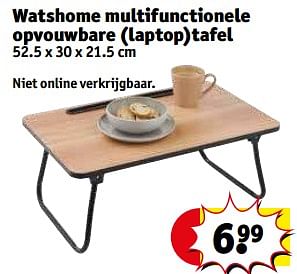 Promotions Watshome multifunctionele opvouwbare laptop tafel - Watshome - Valide de 30/05/2023 à 11/06/2023 chez Kruidvat