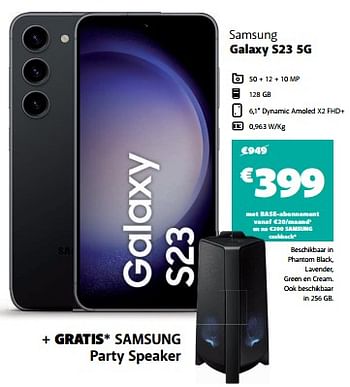 Promotions Samsung galaxy s23 5g - Samsung - Valide de 30/05/2023 à 29/06/2023 chez Base