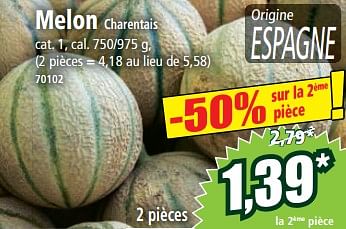 Promotions Melon charentais - Produit Maison - Norma - Valide de 31/05/2023 à 06/06/2023 chez Norma