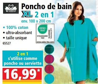 Promotions Poncho de bain xl 2 en 1 - Produit Maison - Norma - Valide de 31/05/2023 à 06/06/2023 chez Norma