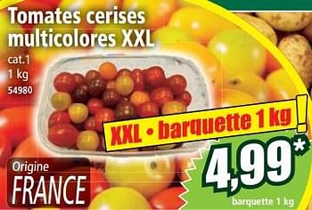 Promotions Tomates cerises multicolores xxl - Produit Maison - Norma - Valide de 31/05/2023 à 06/06/2023 chez Norma