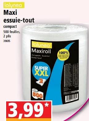 Promoties Maxi essuie-tout compact - Lalynea - Geldig van 31/05/2023 tot 06/06/2023 bij Norma
