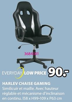 Promotions Harlev chaise gaming - Produit Maison - Jysk - Valide de 29/05/2023 à 30/06/2023 chez Jysk