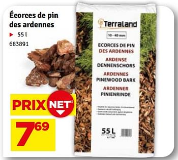 Promotions Écorces de pin des ardennes - Terraland - Valide de 30/05/2023 à 25/06/2023 chez Mr. Bricolage