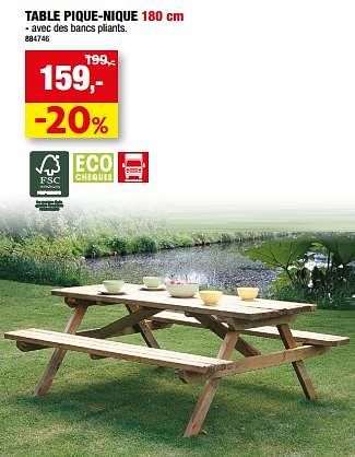 Promoties Table pique-nique - Huismerk - Hubo  - Geldig van 31/05/2023 tot 11/06/2023 bij Hubo