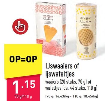 Promoties Ijswaaiers of ijswafeltjes - Huismerk - Aldi - Geldig van 09/06/2023 tot 16/06/2023 bij Aldi