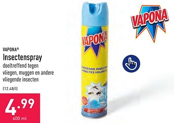 Promoties Insectenspray - Vapona - Geldig van 10/06/2023 tot 16/06/2023 bij Aldi