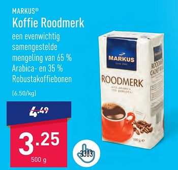 Promoties Koffie roodmerk - Markus - Geldig van 05/06/2023 tot 16/06/2023 bij Aldi