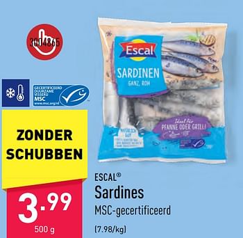 Promoties Sardines - Escal - Geldig van 09/06/2023 tot 16/06/2023 bij Aldi