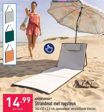 Promoties Strandmat met rugsteun - Adventuridge - Geldig van 10/06/2023 tot 16/06/2023 bij Aldi