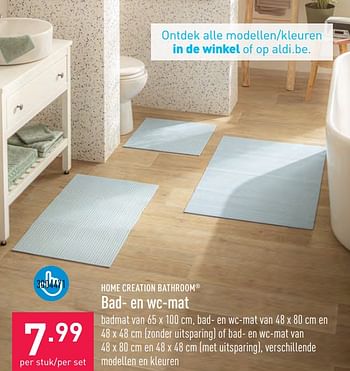 Promoties Bad- en wc-mat - Home Creation Bathroom - Geldig van 07/06/2023 tot 16/06/2023 bij Aldi