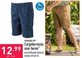 Promoties Cargobermuda voor heren - Straight Up - Geldig van 07/06/2023 tot 16/06/2023 bij Aldi