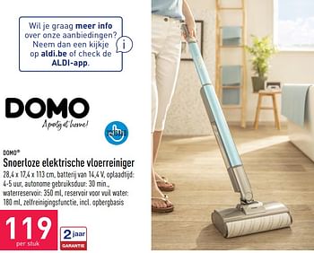 Promoties Domo snoerloze elektrische vloerreiniger - Domo elektro - Geldig van 07/06/2023 tot 16/06/2023 bij Aldi