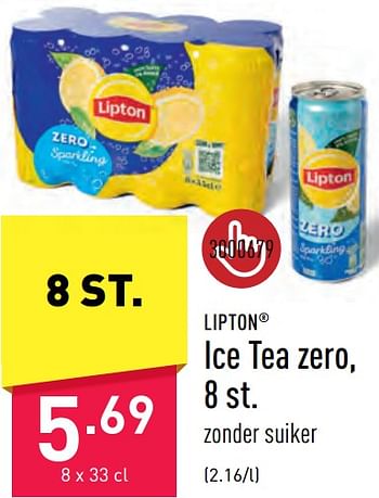 Promoties Ice tea zero - Lipton - Geldig van 09/06/2023 tot 16/06/2023 bij Aldi