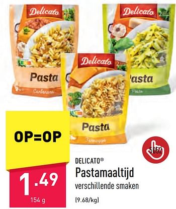 Promoties Pastamaaltijd - DELICATO - Geldig van 09/06/2023 tot 16/06/2023 bij Aldi
