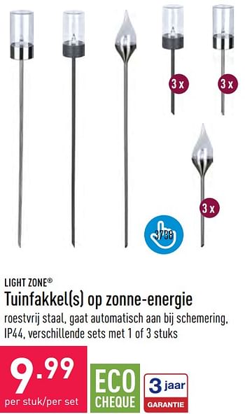 Promoties Tuinfakkels op zonne-energie - Lightzone - Geldig van 07/06/2023 tot 16/06/2023 bij Aldi