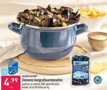 Promotions Zeeuwse hangcultuurmosselen - Golden Seafood - Valide de 05/06/2023 à 16/06/2023 chez Aldi