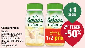 Promoties Culinaire room balade klassiek - Balade - Geldig van 01/06/2023 tot 07/06/2023 bij Delhaize