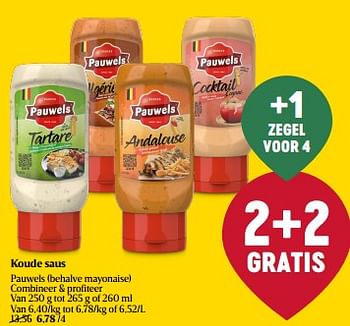 Promoties Koude saus pauwels - Pauwels - Geldig van 01/06/2023 tot 07/06/2023 bij Delhaize