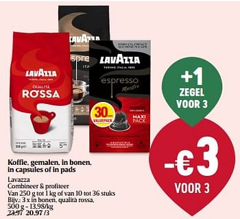 Promoties Lavazza in bonen qualità rossa - Lavazza - Geldig van 01/06/2023 tot 07/06/2023 bij Delhaize