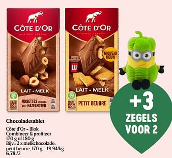 Promotions Melkchocolade petit beurre - Cote D'Or - Valide de 01/06/2023 à 07/06/2023 chez Delhaize