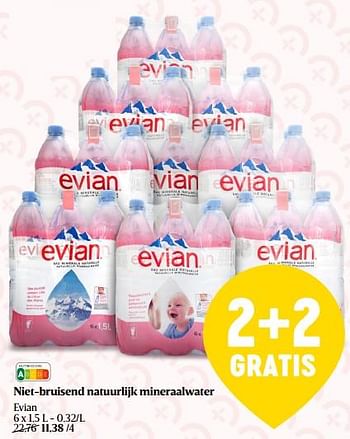 Promotions Niet-bruisend natuurlijk mineraalwater evian - Evian - Valide de 01/06/2023 à 07/06/2023 chez Delhaize