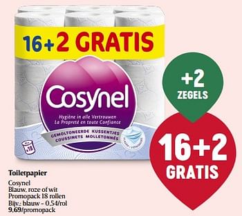 Promoties Toiletpapier cosynel blauw - Cosynel - Geldig van 01/06/2023 tot 07/06/2023 bij Delhaize