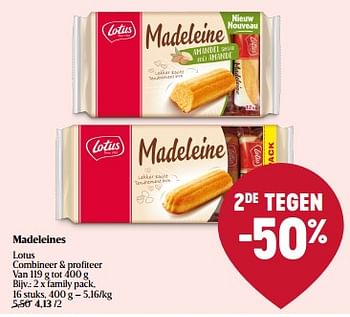 Promoties Madeleines lotus family pack - Lotus Bakeries - Geldig van 01/06/2023 tot 07/06/2023 bij Delhaize