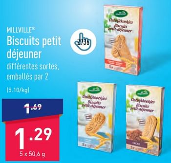 Promotions Biscuits petit déjeuner - MILLVILLE - Valide de 05/06/2023 à 16/06/2023 chez Aldi