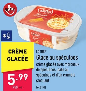 Promotions Glace au spéculoos - Lotus Bakeries - Valide de 09/06/2023 à 16/06/2023 chez Aldi