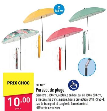 Promoties Parasol de plage - Belavi - Geldig van 10/06/2023 tot 16/06/2023 bij Aldi