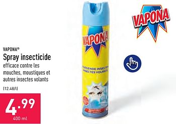 Promotions Spray insecticide - Vapona - Valide de 10/06/2023 à 16/06/2023 chez Aldi