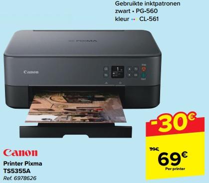 Promotions Canon printer pixma ts5355a - Canon - Valide de 31/05/2023 à 12/06/2023 chez Carrefour