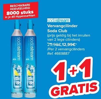 Promoties Vervangcilinder soda club - Sodastream - Geldig van 31/05/2023 tot 05/06/2023 bij Carrefour