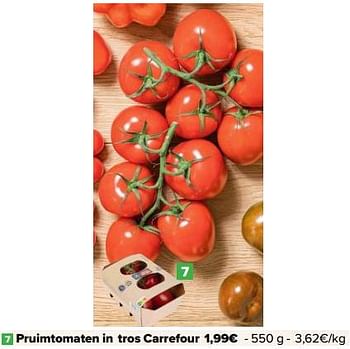 Promotions Pruimtomaten in tros carrefour - Produit maison - Carrefour  - Valide de 31/05/2023 à 05/06/2023 chez Carrefour