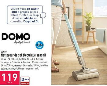 Promotions Domo nettoyeur de sol électrique sans fil - Domo elektro - Valide de 07/06/2023 à 16/06/2023 chez Aldi