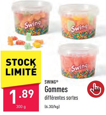 Promoties Gommes - SWING - Geldig van 09/06/2023 tot 16/06/2023 bij Aldi