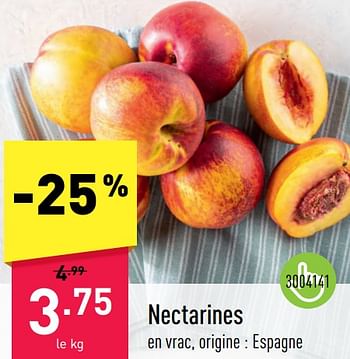 Promotions Nectarines - Produit maison - Aldi - Valide de 05/06/2023 à 10/06/2023 chez Aldi