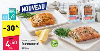 Promotions Saumon mariné - Golden Seafood - Valide de 05/06/2023 à 10/06/2023 chez Aldi