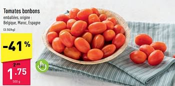 Promoties Tomates bonbons - Huismerk - Aldi - Geldig van 05/06/2023 tot 10/06/2023 bij Aldi