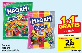 Promotions Bonbons bloxx - Maoam - Valide de 31/05/2023 à 12/06/2023 chez Carrefour