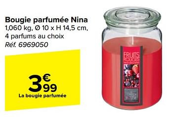 Promotions Bougie parfumée nina - Produit maison - Carrefour  - Valide de 31/05/2023 à 12/06/2023 chez Carrefour