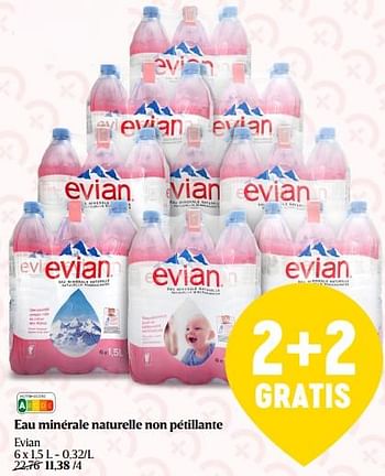 Promotions Eau minérale naturelle non pétillante evian - Evian - Valide de 01/06/2023 à 07/06/2023 chez Delhaize