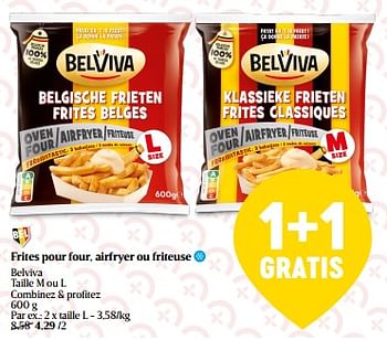 Promotions Frites pour four airfryer ou friteuse belviva taille l - Belviva - Valide de 01/06/2023 à 07/06/2023 chez Delhaize