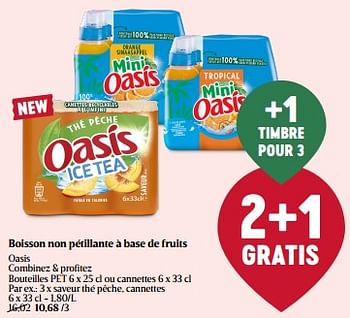 Promotions Boisson non pétillante à base de fruits oasis saveur thé pêche - Oasis - Valide de 01/06/2023 à 07/06/2023 chez Delhaize