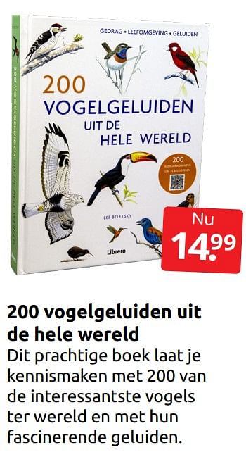 Promoties 200 vogelgeluiden uit de hele wereld - Huismerk - Boekenvoordeel - Geldig van 03/06/2023 tot 11/06/2023 bij BoekenVoordeel