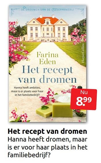 Promoties Het recept van dromen - Huismerk - Boekenvoordeel - Geldig van 03/06/2023 tot 11/06/2023 bij BoekenVoordeel