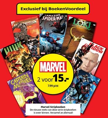 Promoties Marvel stripboeken - Huismerk - Boekenvoordeel - Geldig van 03/06/2023 tot 11/06/2023 bij BoekenVoordeel
